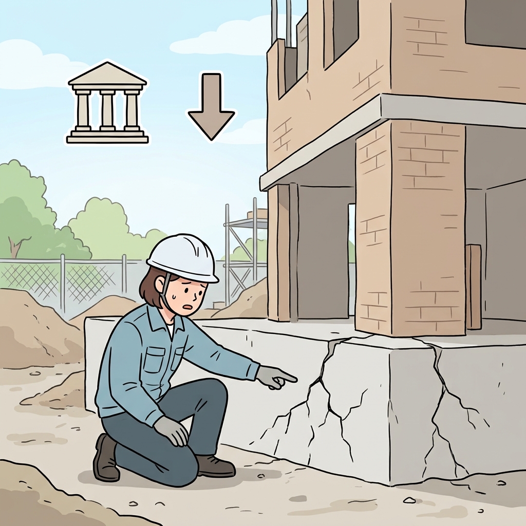 Hidden cracks undermined the building's foundation. (🏛️ Foundation + ⬇️ Weaken → Undermine)