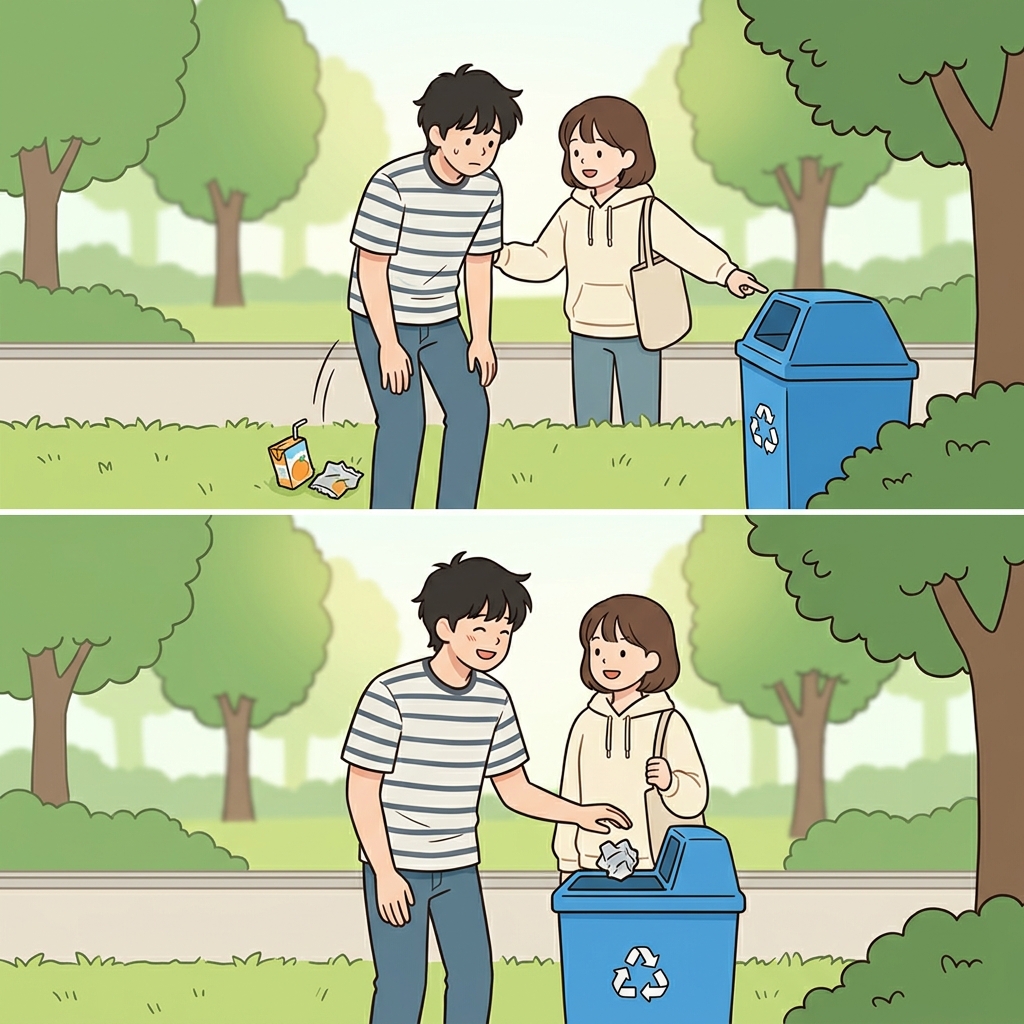 공원에 쓰레기를 버리는 것은 바람직하지 않다. ("안(desirable)!" → 원하지 않는 것이다)