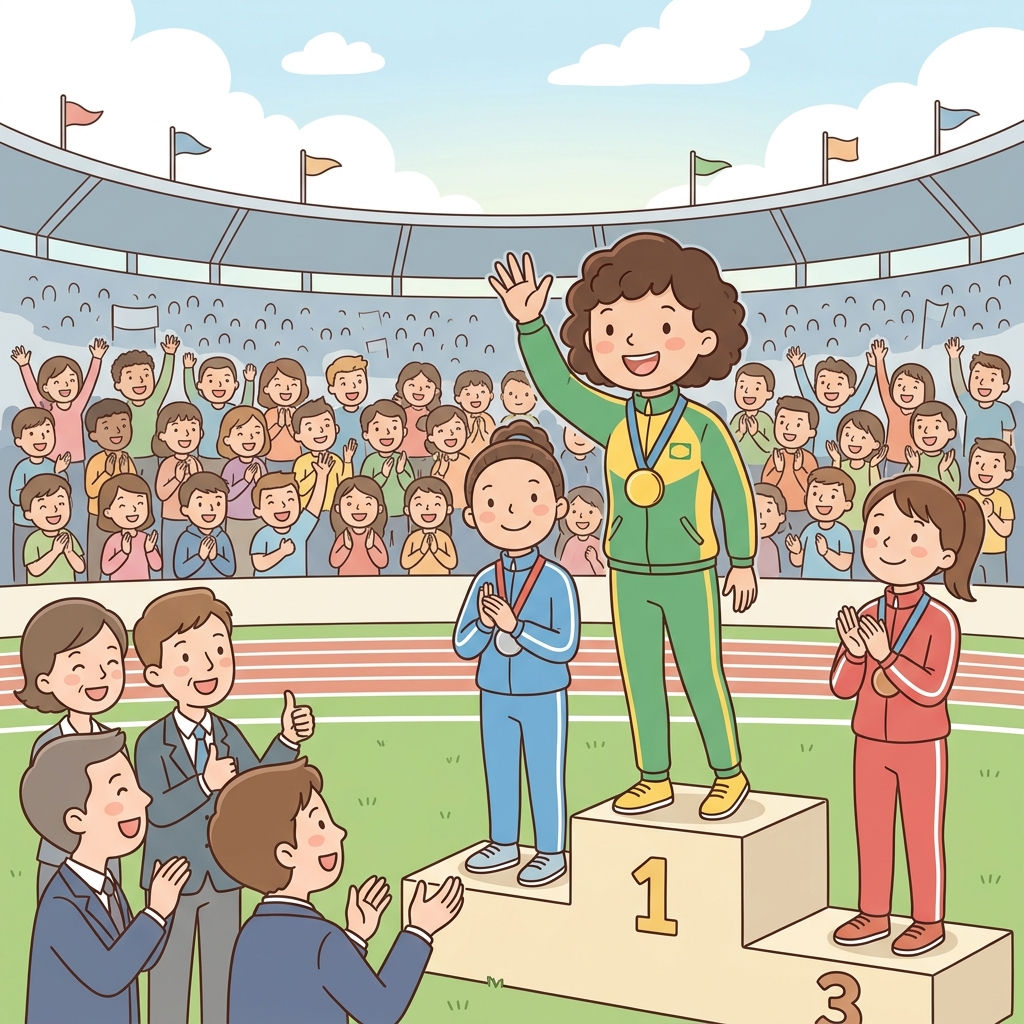 She undoubtedly deserved the gold medal after her outstanding performance.