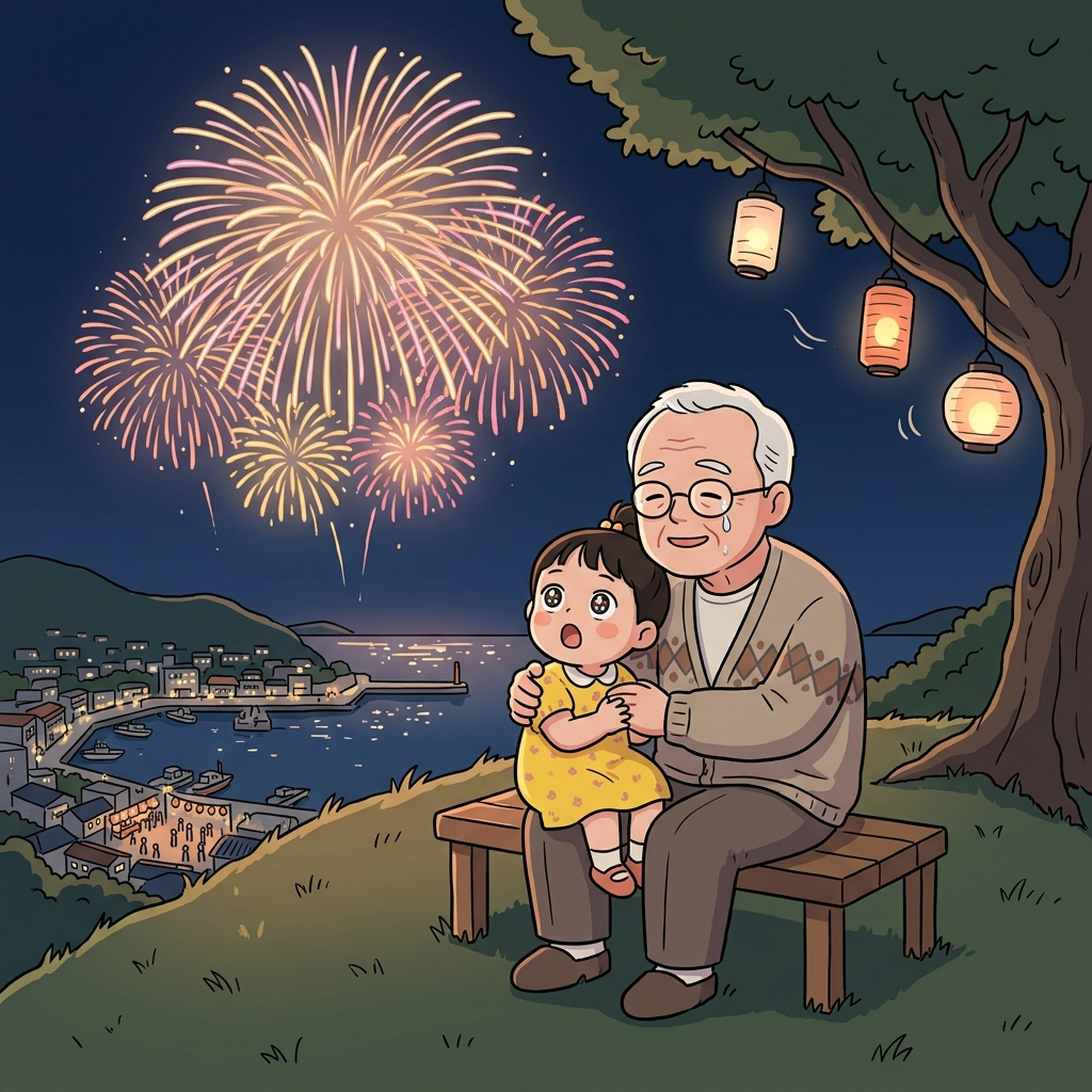 할아버지와 본 불꽃놀이는 정말 잊을 수 없는 밤이었다.