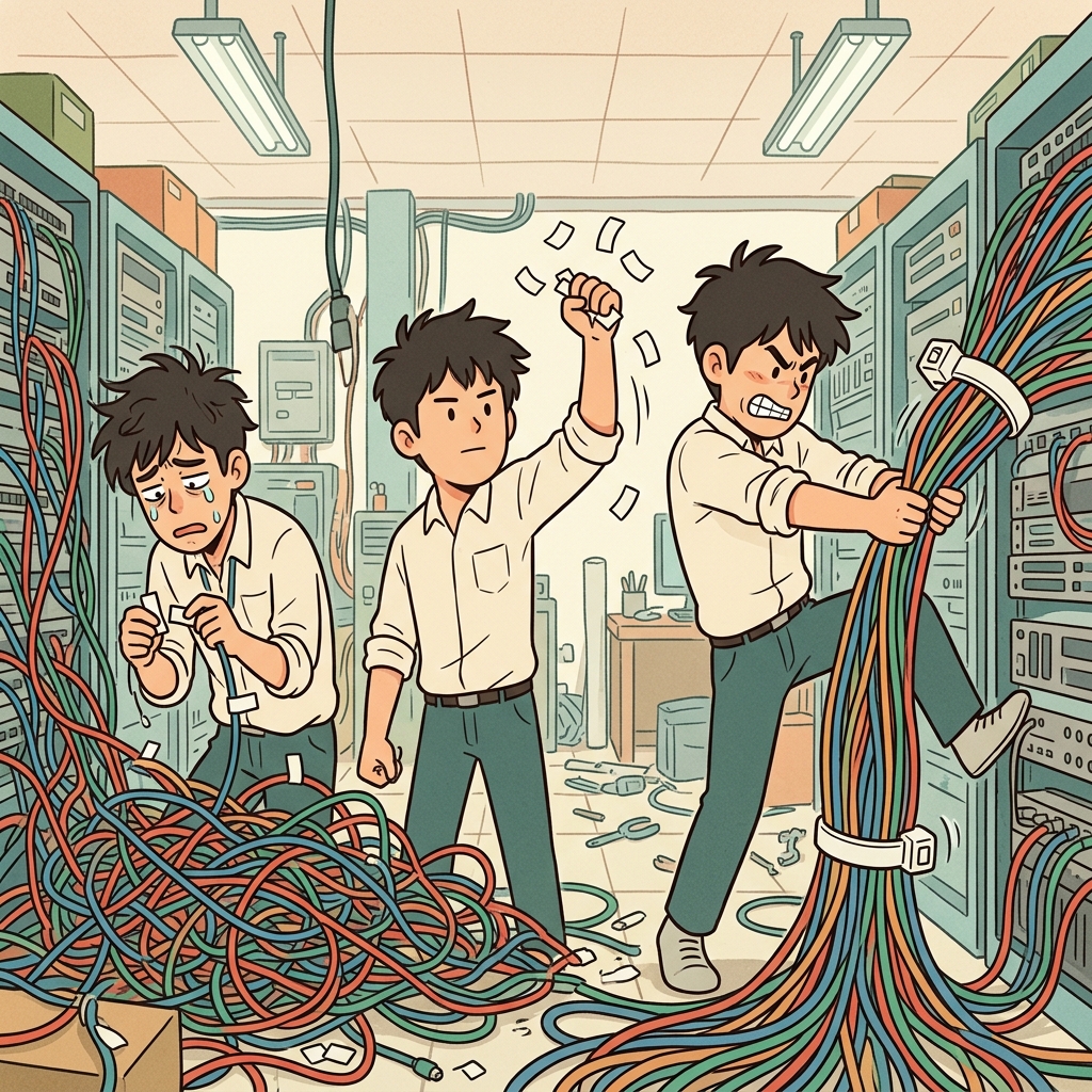 After giving up on classification, he chose simplification, which finally led to the unification of all the cables into one bundle.