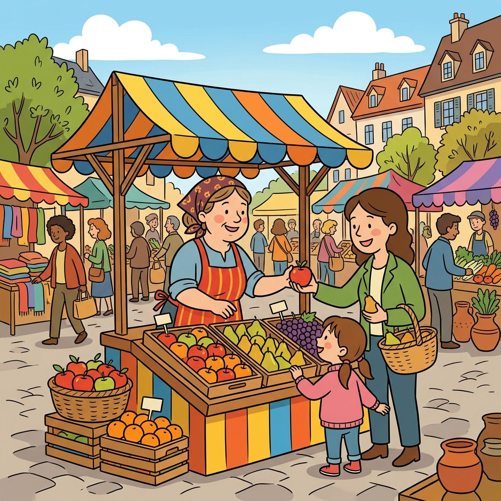 The vendor sold fresh fruit at the morning market.