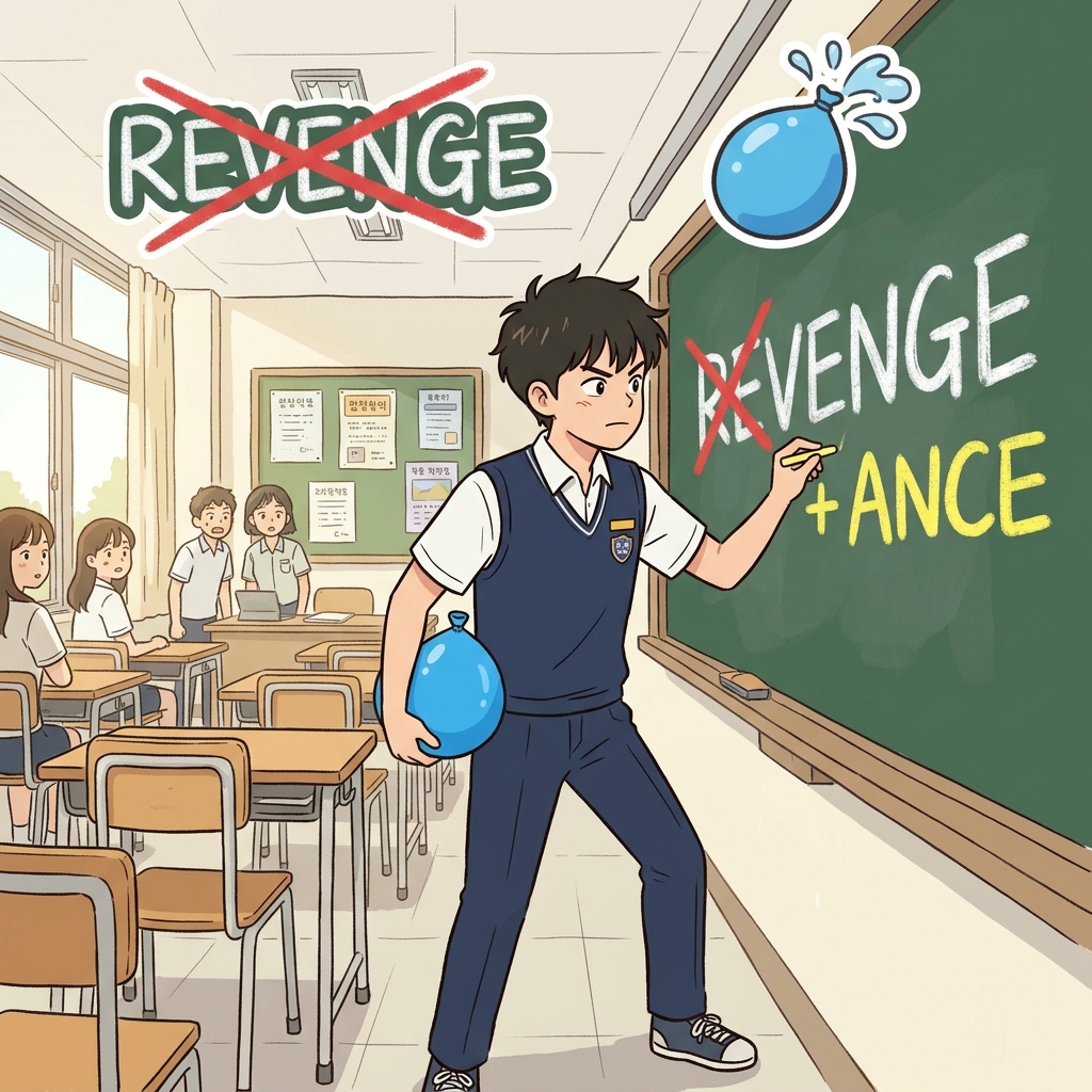VENGE(복수하다) + ANCE(행동/명사) — 복수(vengeance)는 단순히 복수(revenge)를 실행하는 명사적 행동이다.