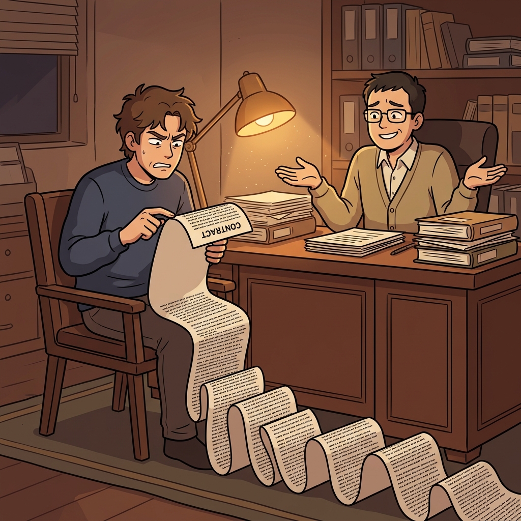 The lawyer's contract was buried under pages of unnecessary verbiage.