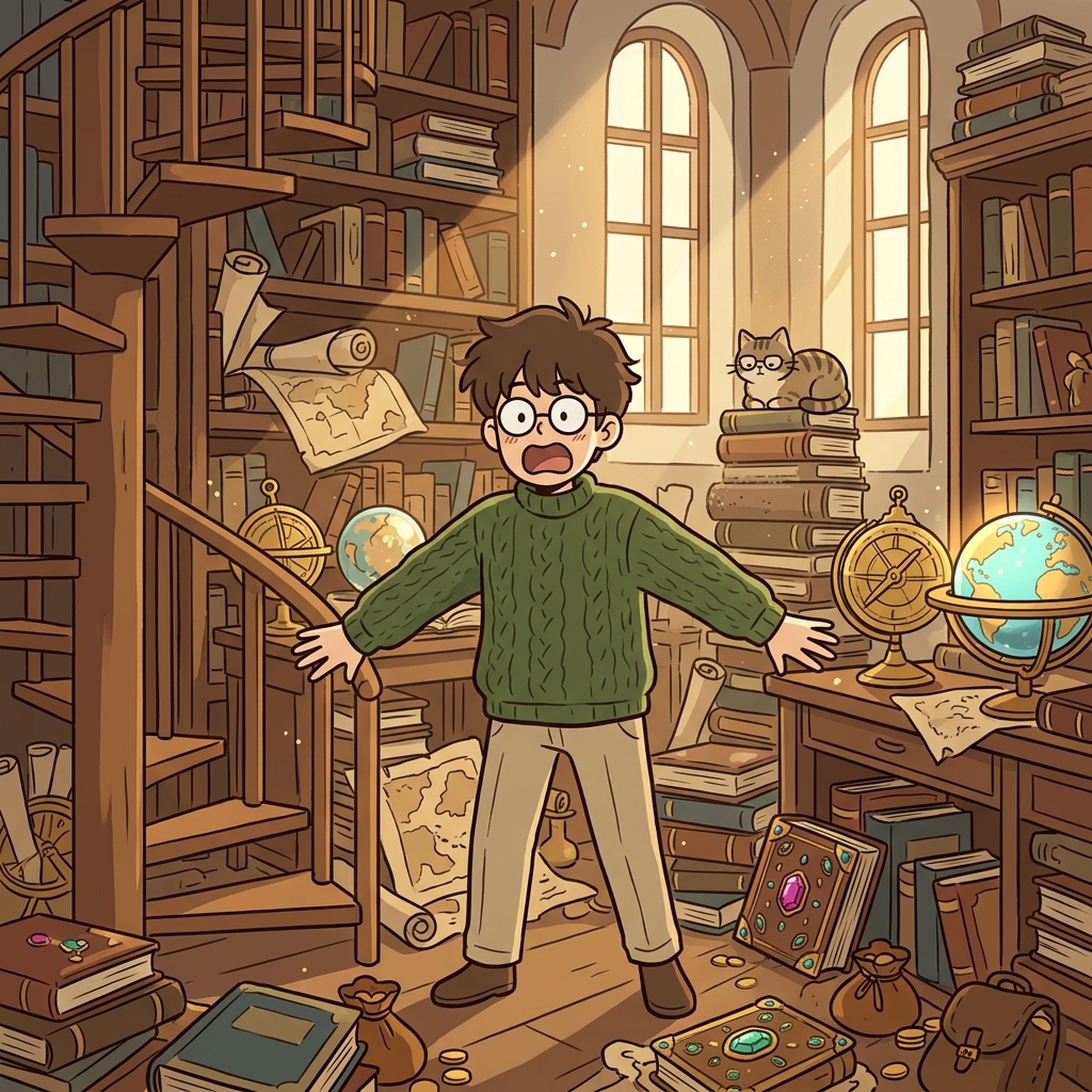 The old library was a veritable treasure chest of rare books and maps.