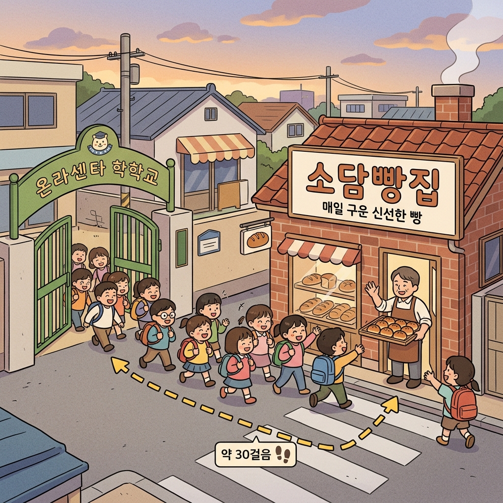 The bakery is right in the vicinity of the school, so kids swarm in after class.