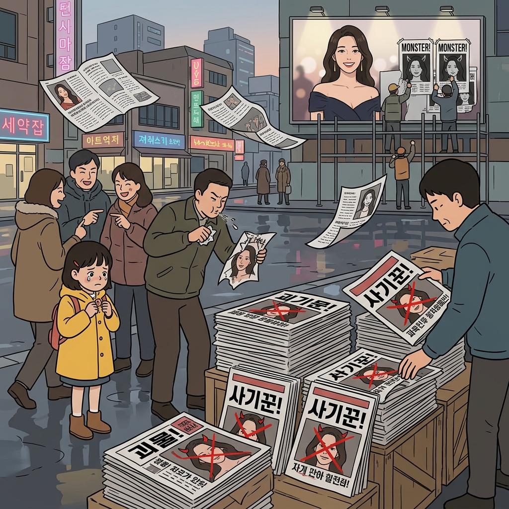 Tabloids vilify the actress with cruel headlines the morning after the premiere.
