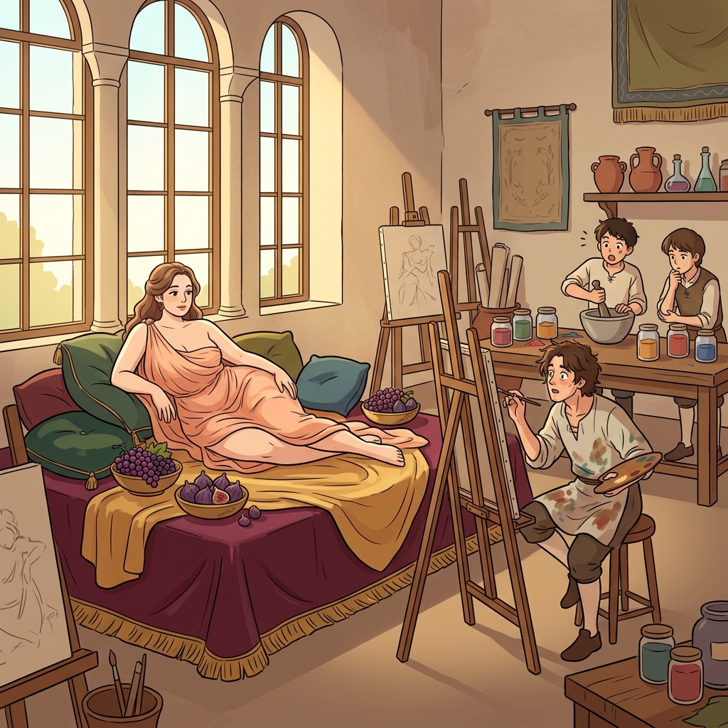 The Renaissance model's voluptuous curves inspired the painter's masterpiece.