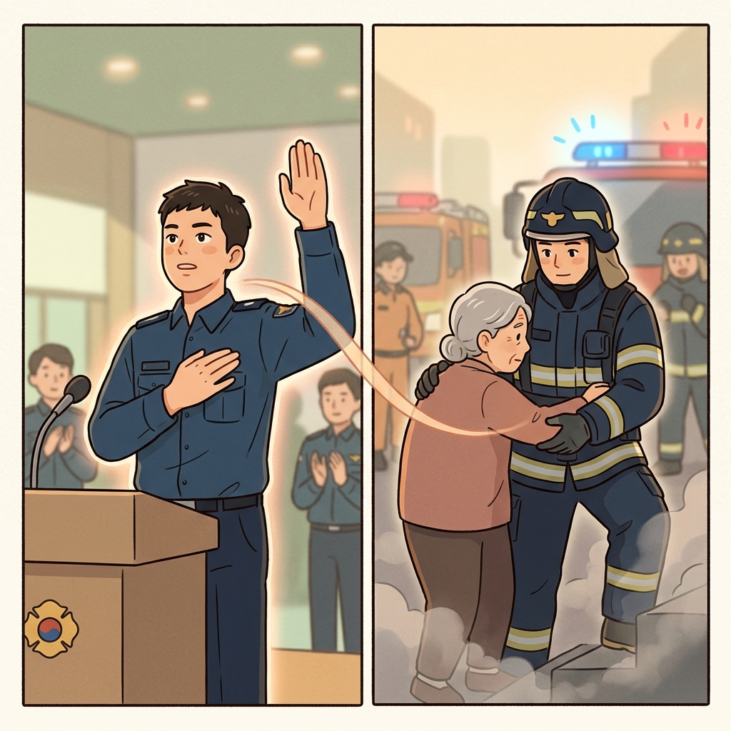 그는 맹세(vow)를 했고 끝까지 그 약속을 지켰다.
