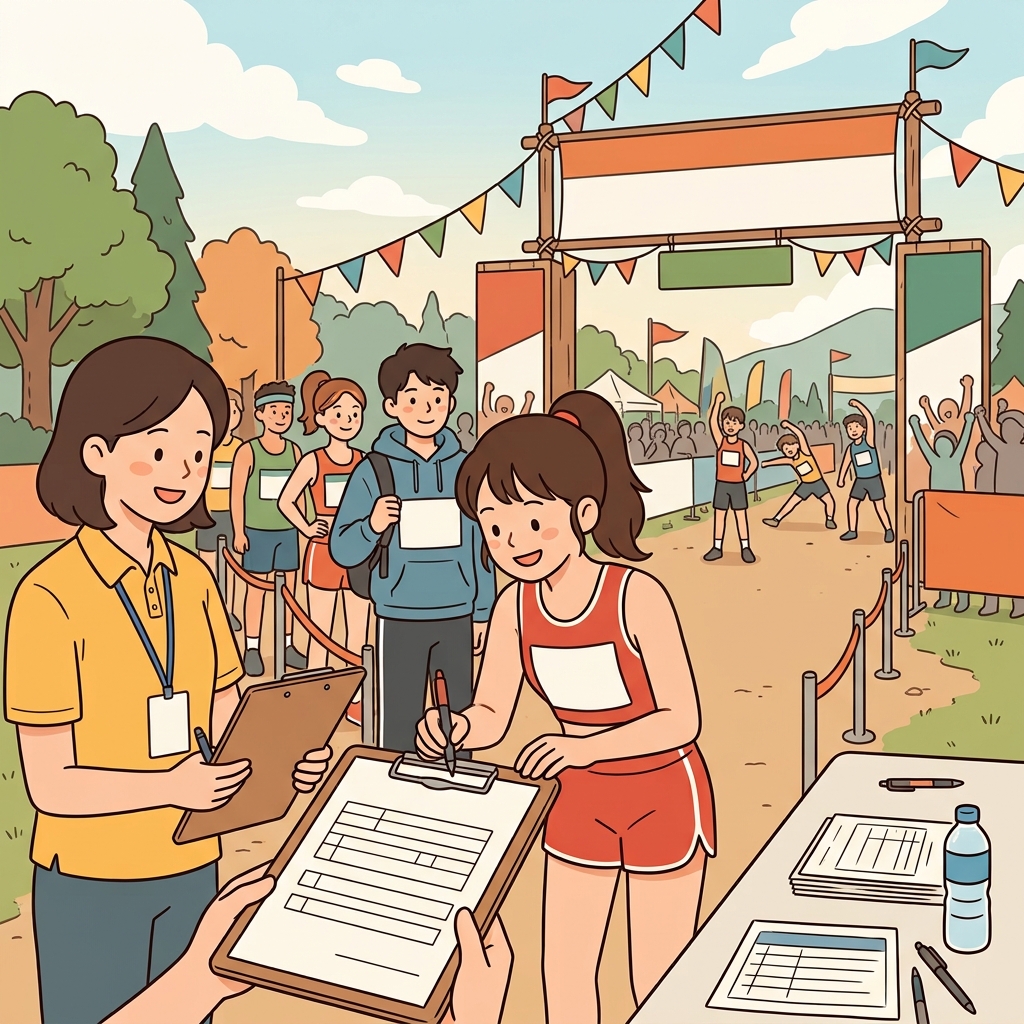 코치는 "웨이 오버!(Way over!)"라고 웃으며 선수들에게 경기장에 들어가기 전 면책 동의서(waiver)에 서명하게 했다. (출발선(way)을 넘기(over) 전에 반드시 서명! → 활동을 시작하기 전 작성하는 면책 동의서)