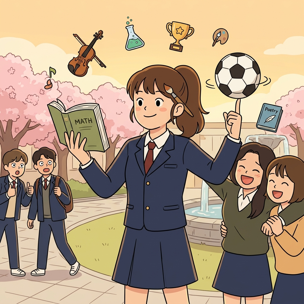 공부도 운동도 예술도 친구 관계도 다 잘하는 만능 학생이 있다.