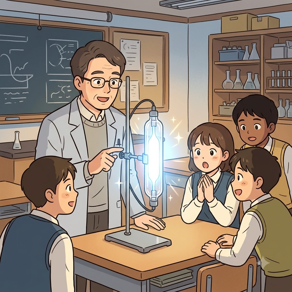 크세논(xenon) 가스는 특수 램프 안에서 밝게 빛났다.