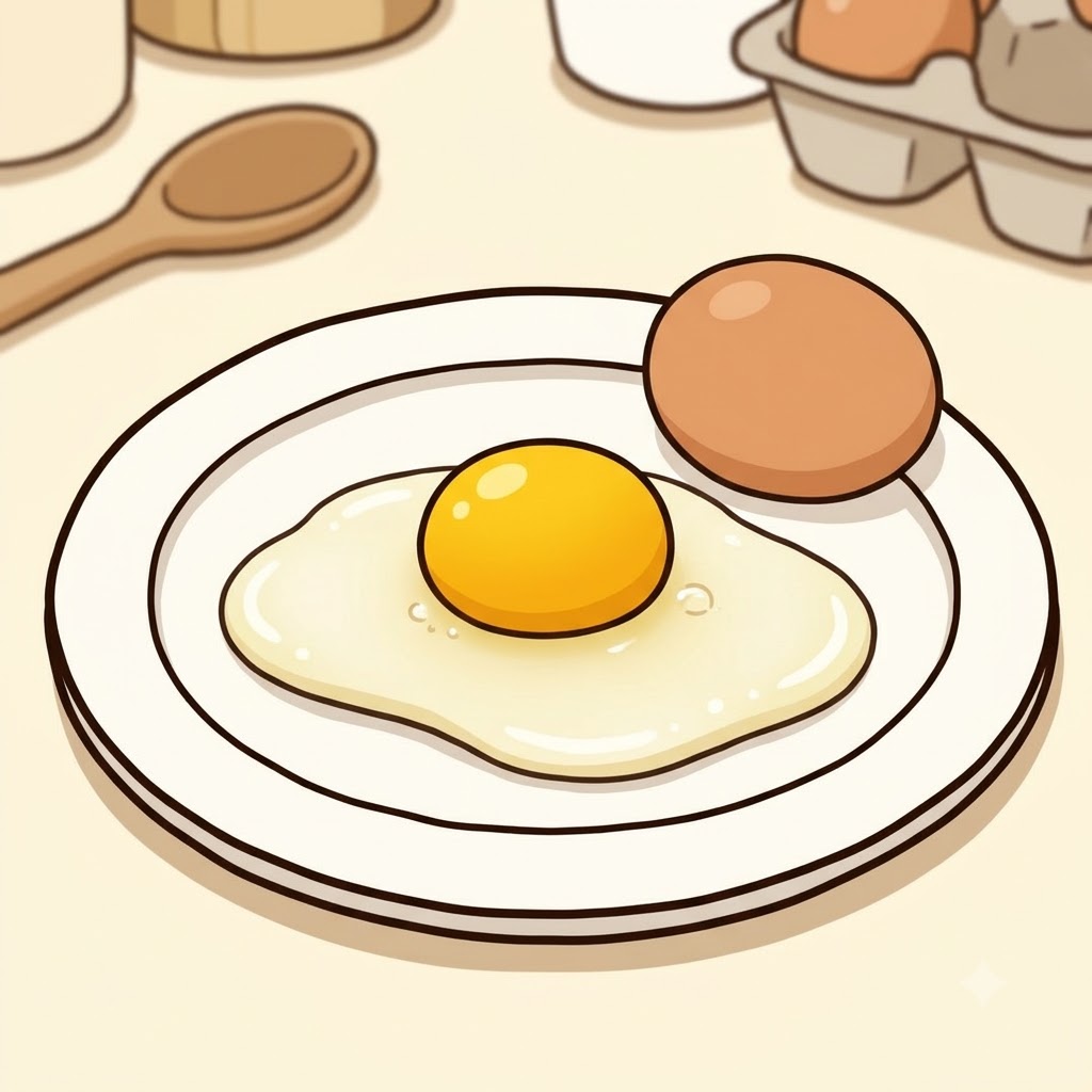 The golden yolk sat in the center while the egg white spread around it. (Think of: yolk → yellow center)